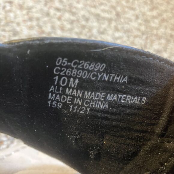 Cliffs by White Mountain Cynthia Sandals Size 10 M Slide On Black Floral Studded - Picture 10 of 11